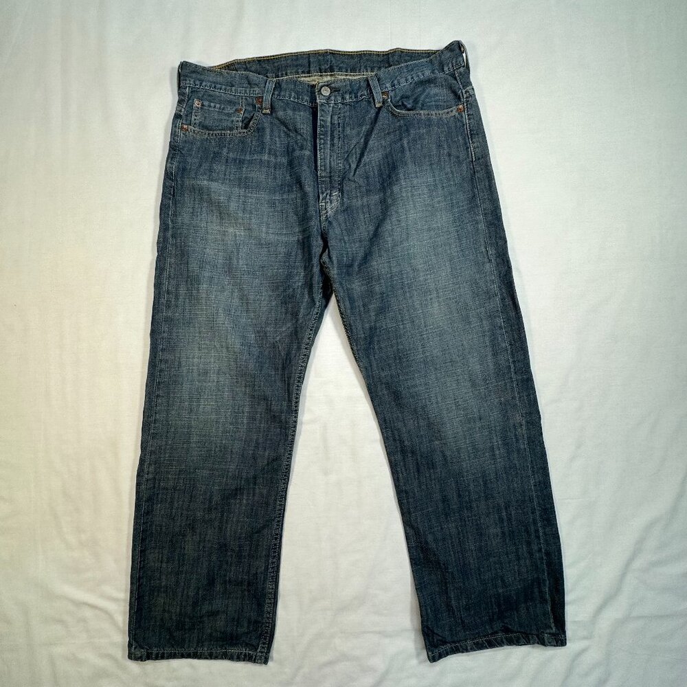 Levi's 569 Jeans Mens 38x30 Blue Cotton Straight Mid Rise Medium Wash Casual